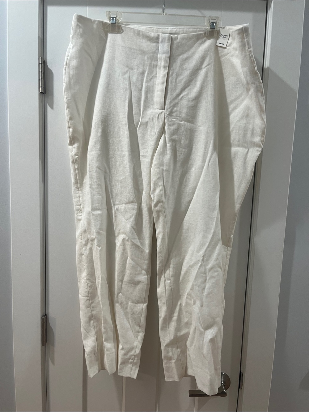 Abercrombie & Fitch 34 18 R 18R  Cream Linen Blend Pants NWT